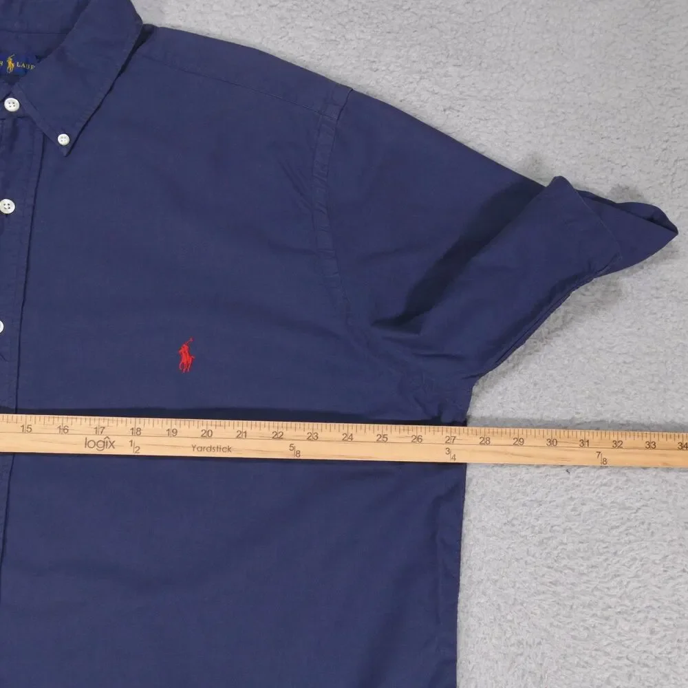 Polo Ralph Lauren Shirt Mens XLT Blue Chambray Short Sleeve Button Down